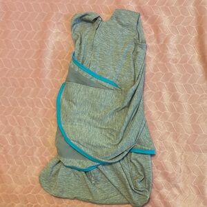 Halo Ideal Temp Sleepsack Swaddle— grey and teal